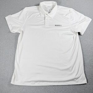 NOBULL Mens White Performance Polo Shirt Logo Button Short Sleeve XL
